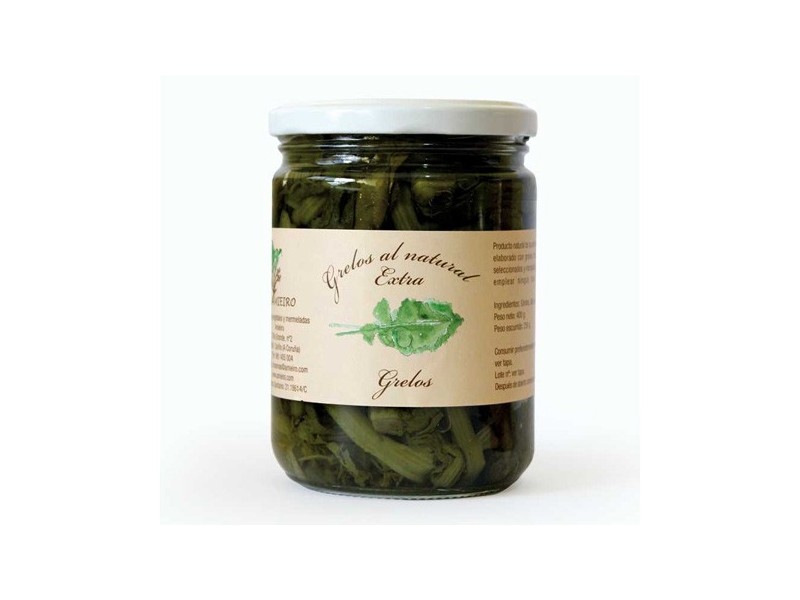Grelos al natural. Tarro Vidrio